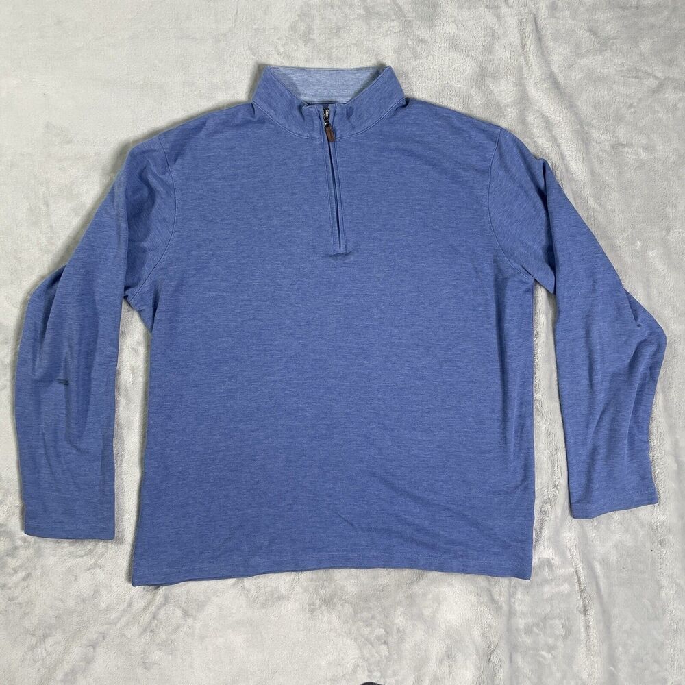 Mizzen+Main Sweater Mens XL Fairway Stanton 1/4 Zip Pullover Mock Neck Golf blue
